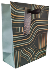 Curved Lines Medium Gift Bag | Bag Anrheg Canolig Patrwm Gwyrdd