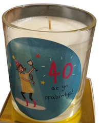 40th Birthday Candle|Cannwyll Penblwydd Hapus 40 ac yn Ffabiwlys!