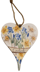 Cartref Spring Floral Wooden Heart|Calon Cartref