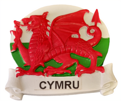 Red Dragon Cymru Resin Magnet|Magned Cymru