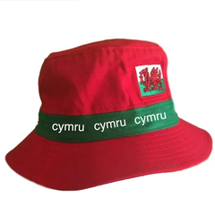 Welsh Red Bucket Hat|Het Bwced Cymru Coch