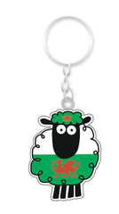 Wales Sheep Acrylic Keyring|Cylch Allweddi Dafad