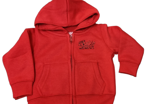 Baby Dragon Red Zip Hoody|Siaced Draig Coch