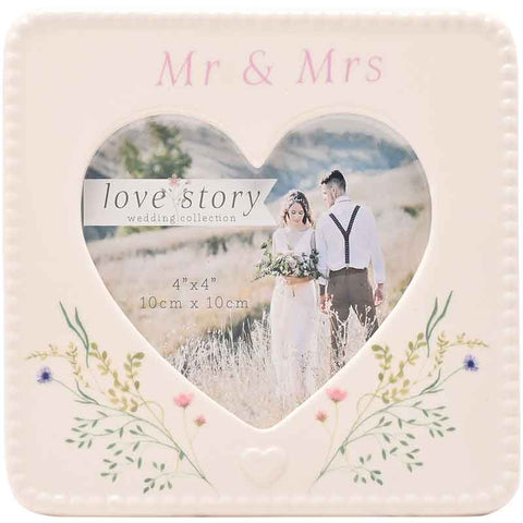 Mr & Mrs Ceramic Photo Frame|Ffrâm Mr & Mrs