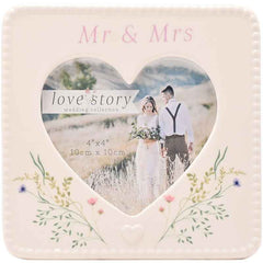 Mr & Mrs Ceramic Photo Frame|Ffrâm Mr & Mrs