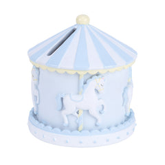 11cm Blue Baby Carousel Money Box|Cadw-mi-gei Glas