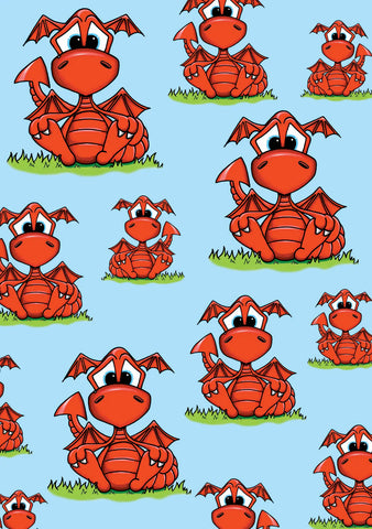 Dragon Cartoon Notebook|Llyfr Nodiadau Draig Goch