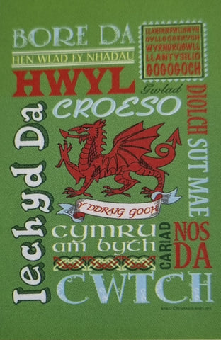 Welsh Words Tea Towel|Llian Sychu Llestri