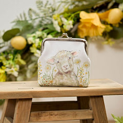 Sheep Floral Purse|Pwrs Oen Bach