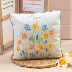 Mam Daffodil and Hyacinth Cushion| Clustog Mam