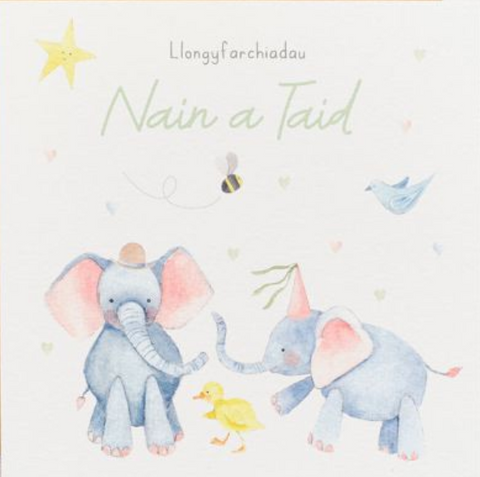 Llongyfarchiadau Nain a Taid