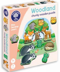 Woodland Chunky Wooden Puzzle|Jigsô Coedwigoedd