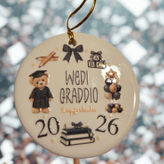 Wedi Graddio Hanging Decoration (Black)| Addurn Wedi Graddio (Du)