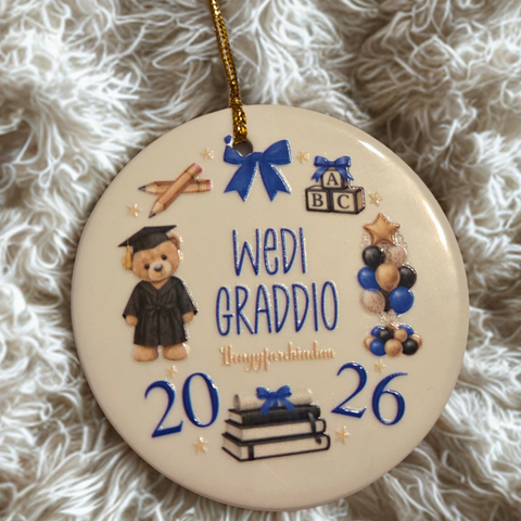 Wedi Graddio Hanging Decoration (Blue)| Addurn Wedi Graddio (Glas)