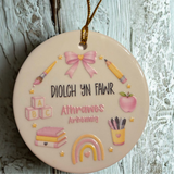 Addurn Seramig Diolch yn Fawr Athrawes Arbennig Hanging Decoration 5016886019208