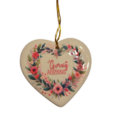 Addurn Seramig Calon Gwraig Arbennig Heart Hanging Decoration 5016886020204b