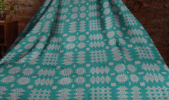 Welsh Tapestry Print Throw (Teal and Grey)|Planced Patrwm Carthen (Gwyrddlas/Llwyd)