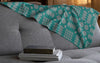 Welsh Tapestry Print Throw (Teal and Grey)|Planced Patrwm Carthen (Gwyrddlas/Llwyd)