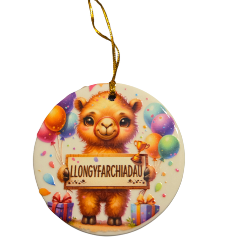 Llongyfarchiadau Hanging Decoration | Addurn Llongyfarchiadau