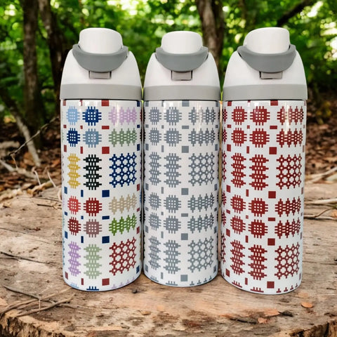 Tapestry Insullated Water Bottle|Potel Ddwr Cynllun Carthen