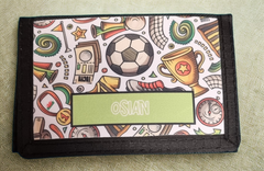 Football Personalised Velcro Wallet|Waled Pel-droed Personol