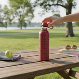 Tapestry Insullated Water Bottle (Red & Grey)|Potel Ddwr Cynllun Carthen (Coch a Llwyd)