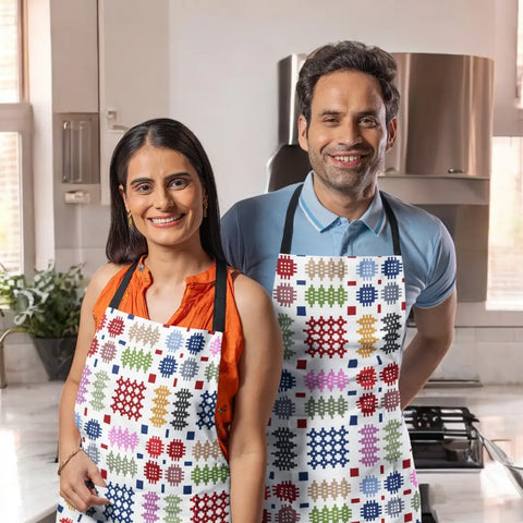 Welsh Tapestry Print Apron (Multi) | Ffedog Patrwm Carthen (Amryliw)