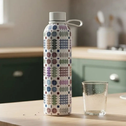 Tapestry Insullated Water Bottle (Multicoloured)|Potel Ddwr Cynllun Carthen (Amryliw)