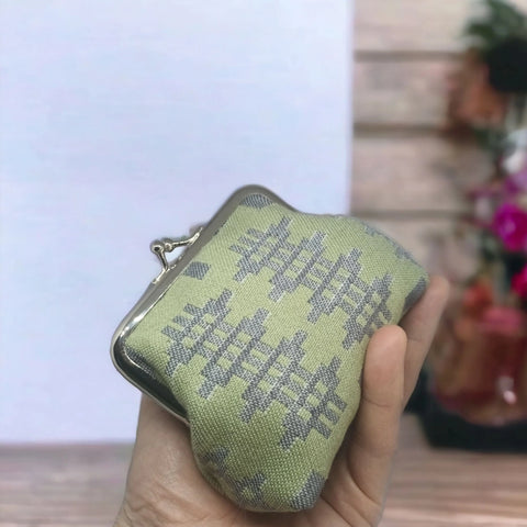 Green Vintage Style Coin Purse |Pwrs Patrwm Carthen (Gwyrdd)