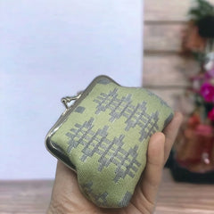 Green Vintage Style Coin Purse |Pwrs Patrwm Carthen (Gwyrdd)