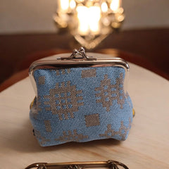 Blue Vintage Style Coin Purse |Pwrs Patrwm Carthen (Glas)