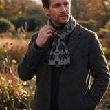 Black Welsh Tapestry Design Scarf|Sgarff Cynllun Carthen Du 5016886106199