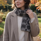 Black Welsh Tapestry Design Scarf|Sgarff Cynllun Carthen Du 5016886106199