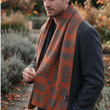 Orange Welsh Tapestry Design Scarf|Sgarff Cynllun Carthen Oren