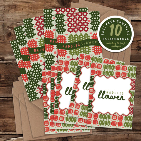 Nadolig Llawen Mini Card (Pack)|Pecyn o gardiau Nadolig Llawen