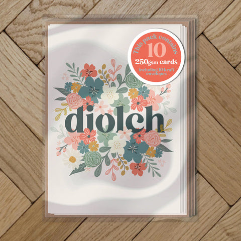 Diolch Mini Card (Pack)|Pecyn o gardiau Diolch