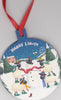 Wooden Christmas Bauble (Snowman)|Addurn Nadolig Llawen Pren (Dyn Eira)