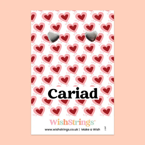 Cariad Heart Earrings|Clustdlysau Calon Cariad