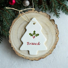 Brawd - Handmade Ceramic Tree Decoration | Brawd - Addurn Coeden Nadolig