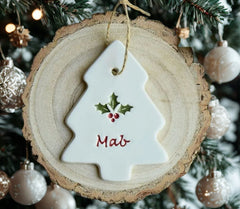 Mab - Handmade Ceramic Tree Decoration | Mab - Addurn Coeden Nadolig