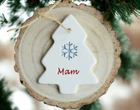 Mam - Handmade Ceramic Tree Decoration | Mam - Addurn Coeden Nadolig