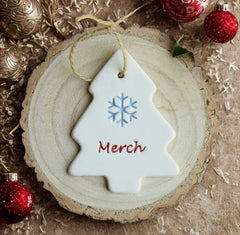 Merch - Handmade Ceramic Tree Decoration | Merch - Addurn Coeden Nadolig