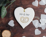 Addurn Calon Mr & Mr Heart Decoration SH162 5016886509716