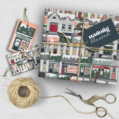 Christmas Village Wrapping Paper | Papur Lapio Nadolig