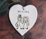 Addurn Mr & Mrs MH039 Heart Decoration 5016886510712b