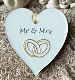 Mr & Mrs Heart Hanging Decoration, SH125 5016886511719