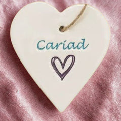 Cariad - Handmade Ceramic Heart| Addurn Calon Cariad