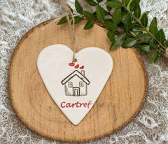 Cartref - Handmade Ceramic Heart| Addurn Calon Cartref
