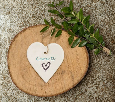 Caru Ti - Handmade Ceramic Heart| Addurn Calon Caru Ti