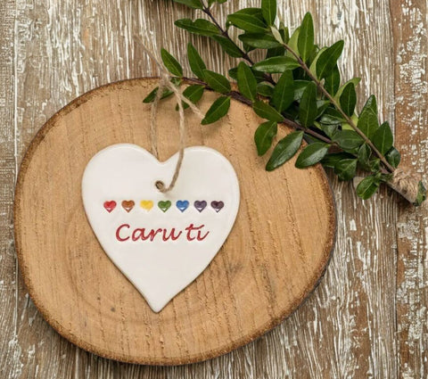 Caru Ti - Handmade Ceramic Heart| Addurn Calon Caru Ti
